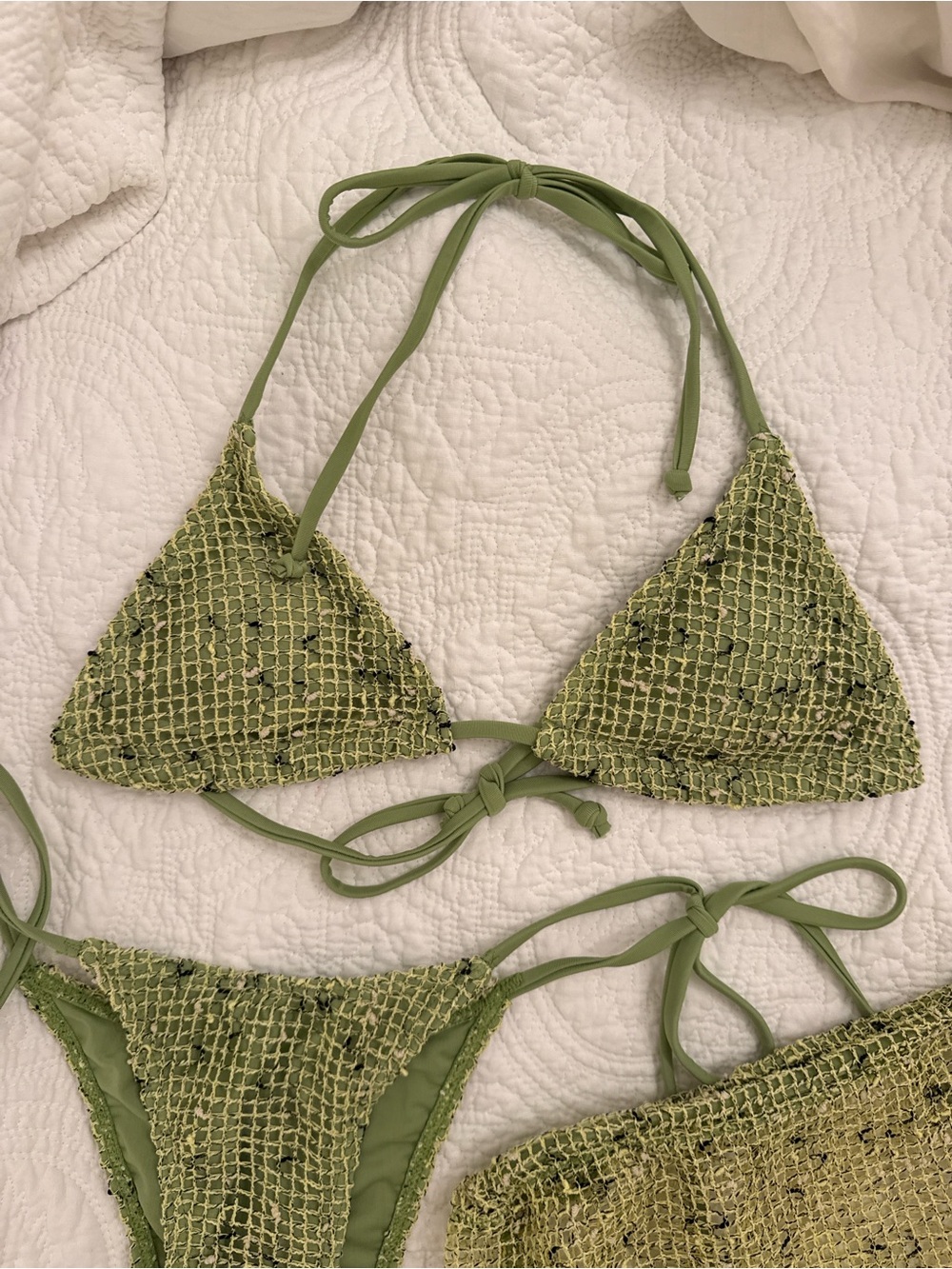 Green Patterned Bikini Set - Picture 2 of 7